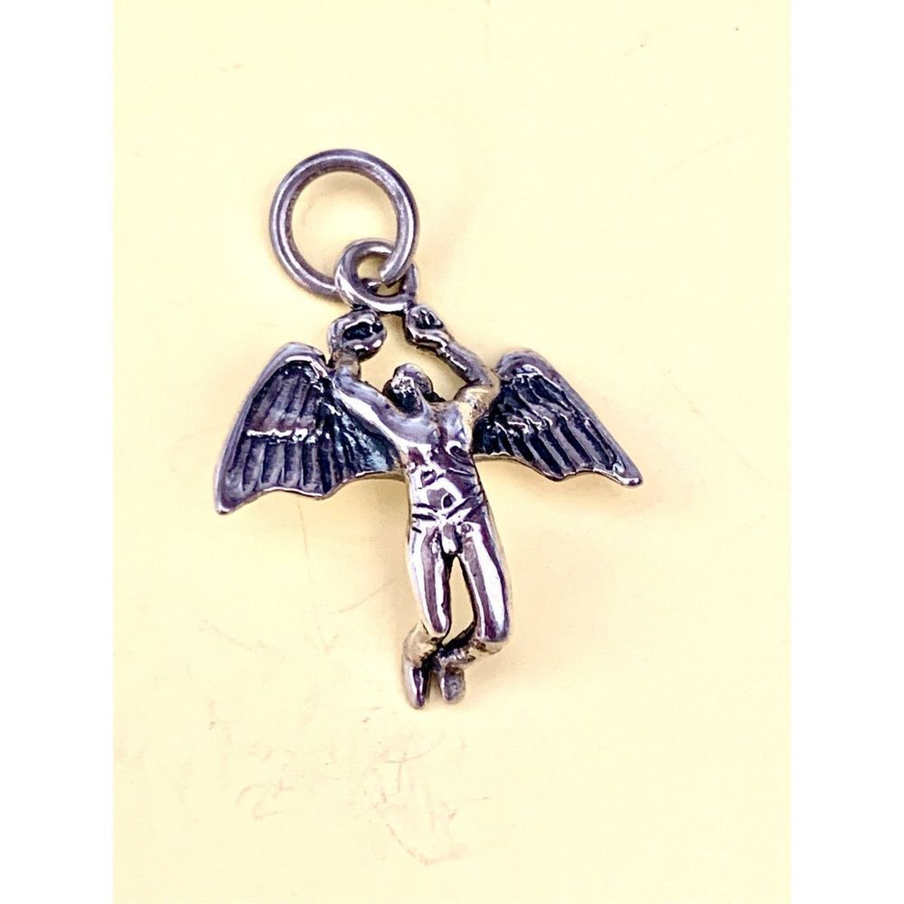 .925 Angel Vintage Sterling Silver Jewelry Charm #fairh